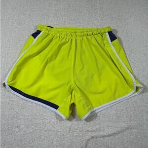 Rabbit Womens Large Yellow Blue Running Shorts Lightweight Performance Athletics